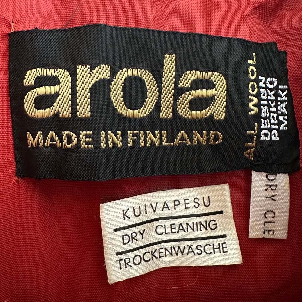 70s Vintage AROLA | Orange Finnish Wool Woven Cape Retro, Boho | One Size - Picture 5 of 11